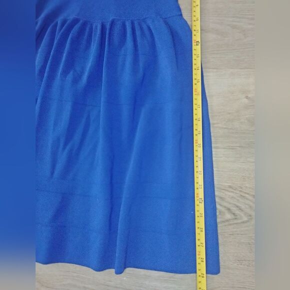 J. McLaughlin Women's Knit Dress Drop Waist | Small - Blue - Short Sleeve - Picture 8 of 8